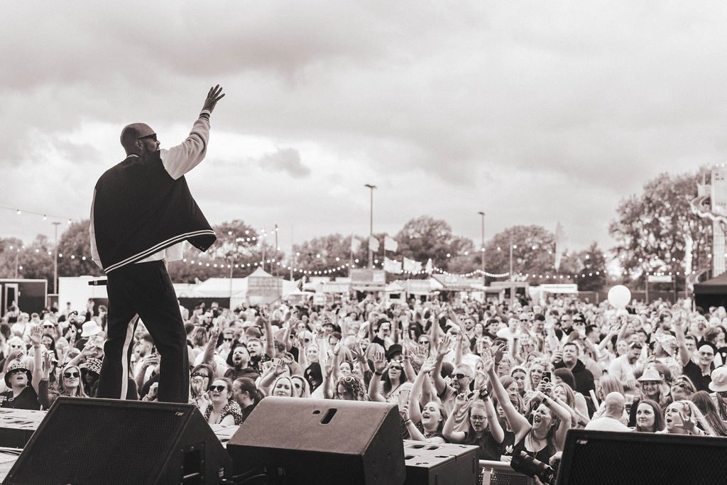 A sea of hands from the stage