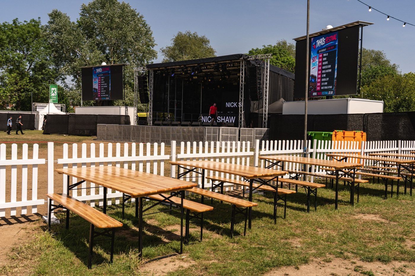 VIP seating with a view of the main stage and big screens